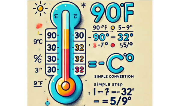 90 f to c